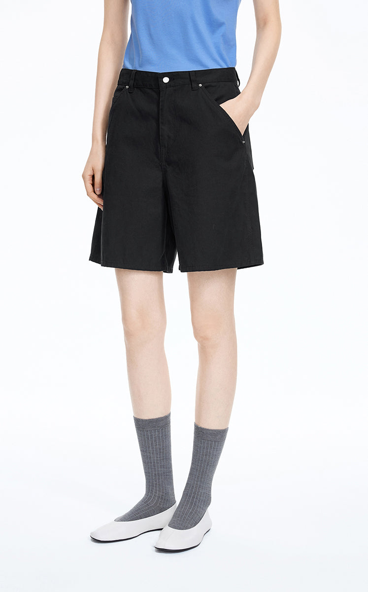 Shorts / JNBY Cotton Wide-Leg Bermuda Shorts