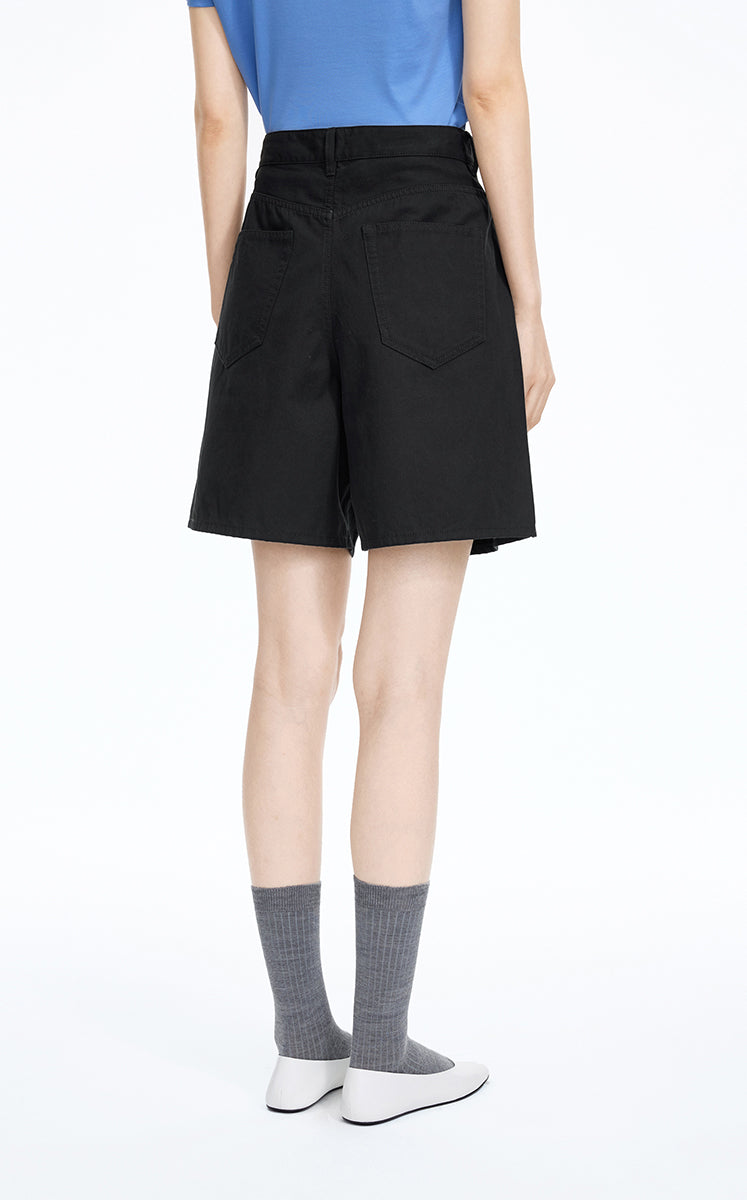 Shorts / JNBY Cotton Wide-Leg Bermuda Shorts