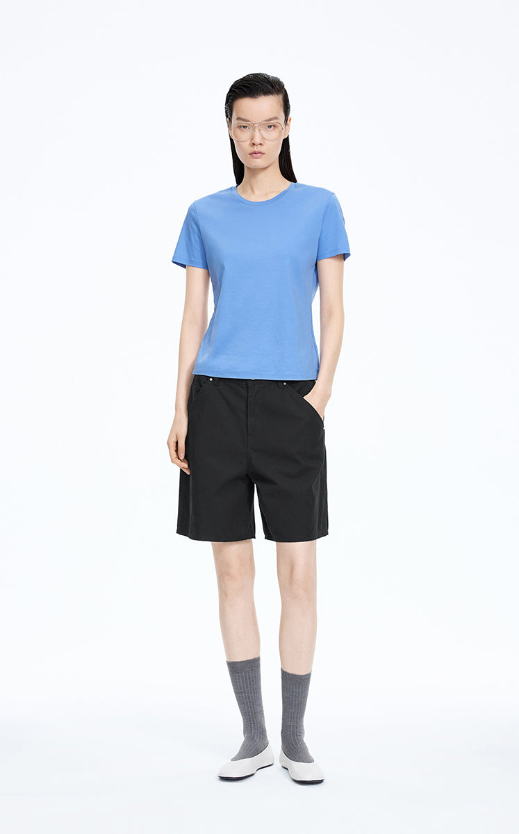 Shorts / JNBY Cotton Wide-Leg Bermuda Shorts