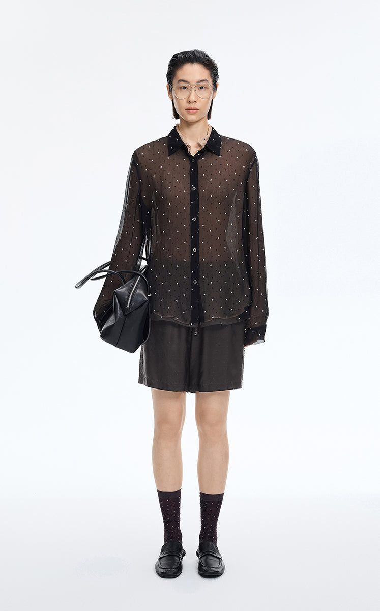 Shorts / JNBY Cupro Wide-Leg Drawstring Shorts