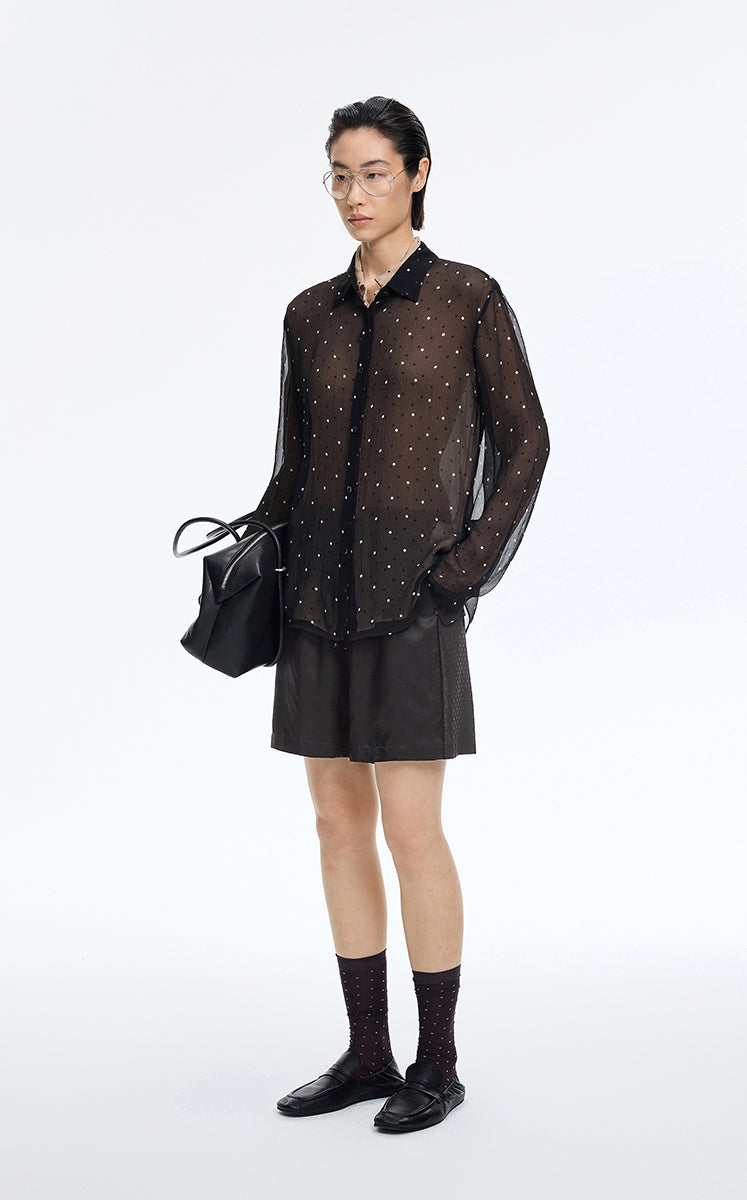 Shorts / JNBY Cupro Wide-Leg Drawstring Shorts