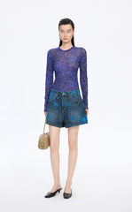 Shorts / JNBY Floral Print Denim Shorts
