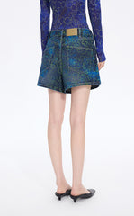Shorts / JNBY Floral Print Denim Shorts