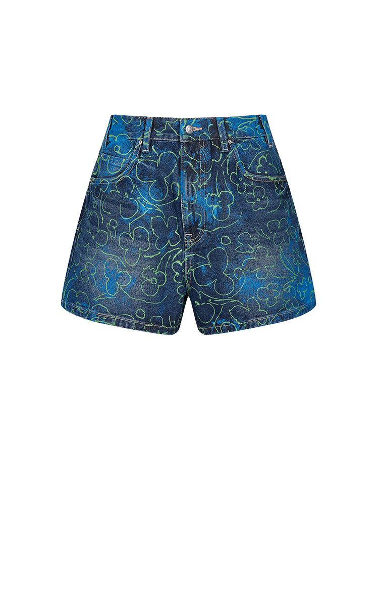 Shorts / JNBY Floral Print Denim Shorts