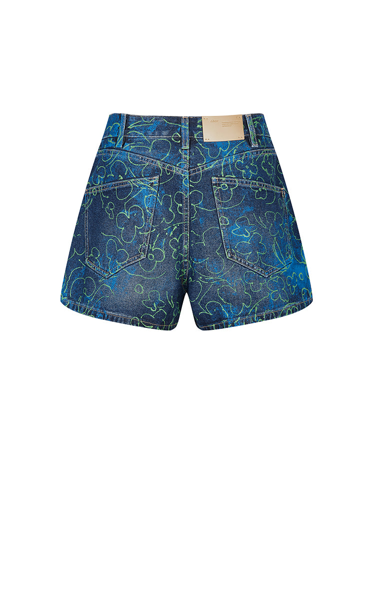 Shorts / JNBY Floral Print Denim Shorts