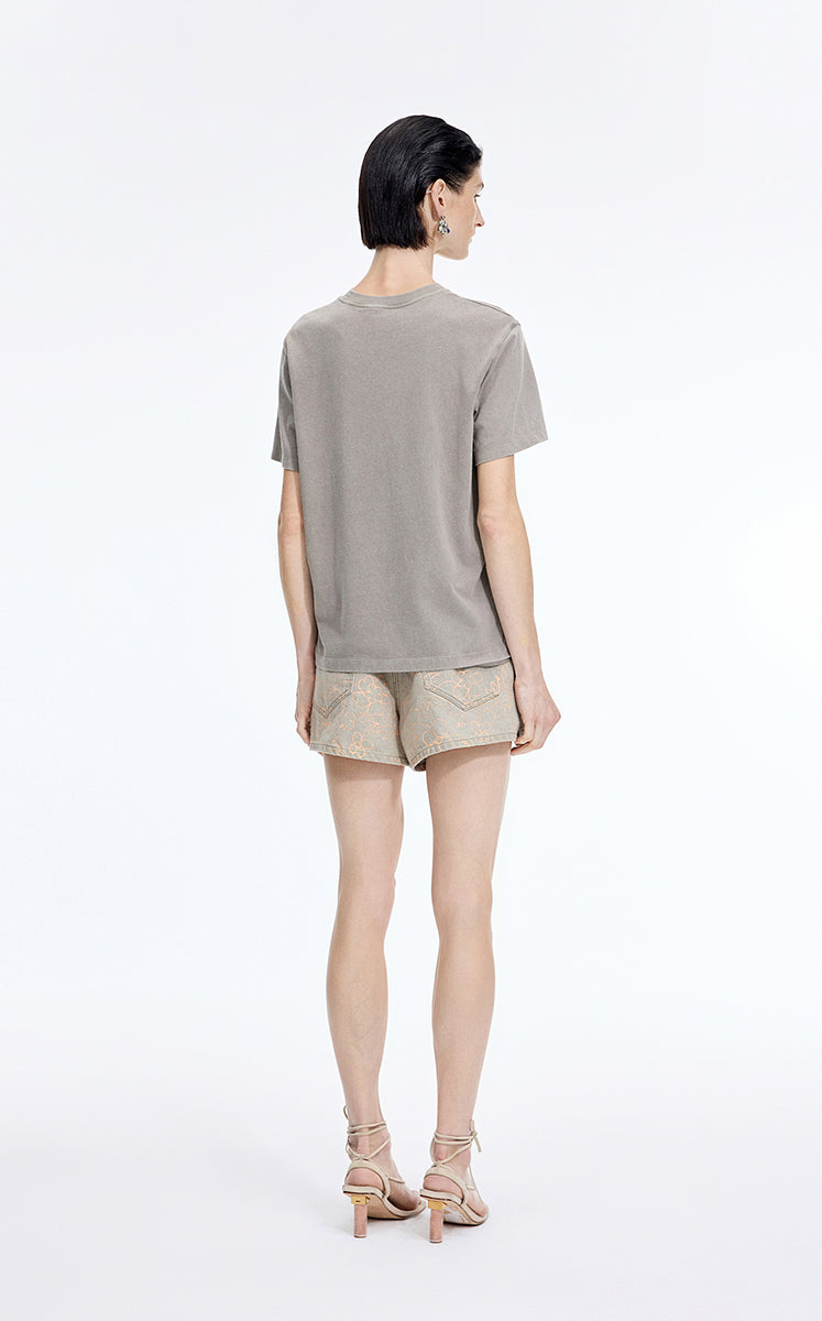 Shorts / JNBY Floral Print Denim Shorts