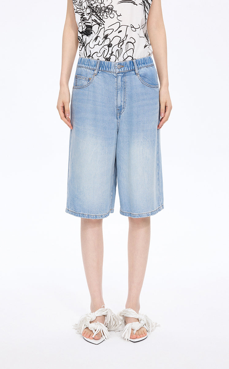 Shorts / JNBY Floral Print Denim Shorts