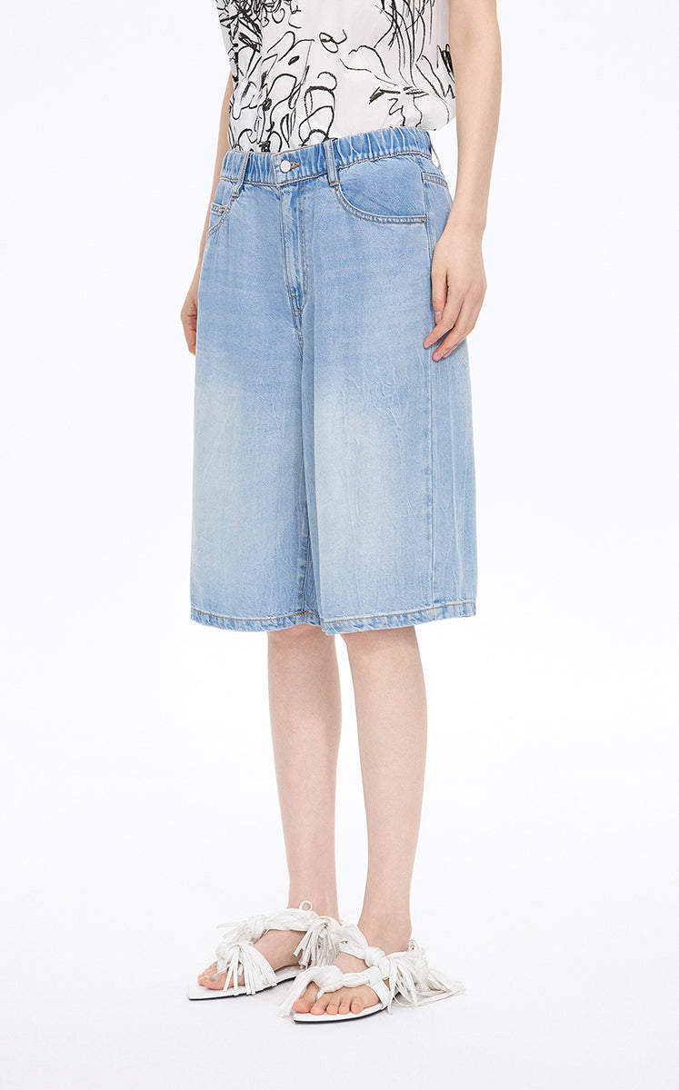 Shorts / JNBY Floral Print Denim Shorts