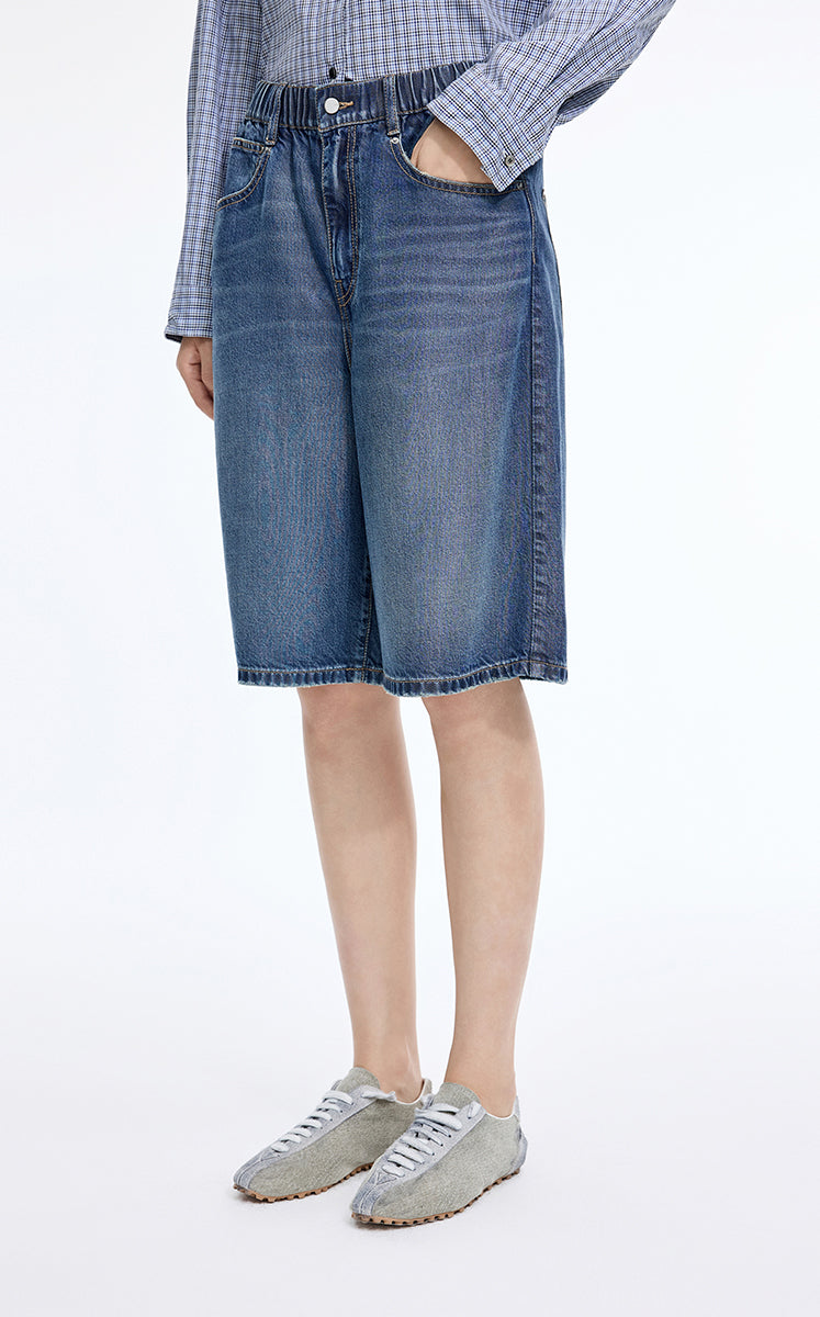 Shorts / JNBY Floral Print Denim Shorts