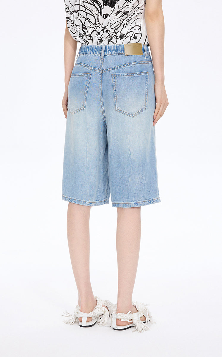 Shorts / JNBY Floral Print Denim Shorts