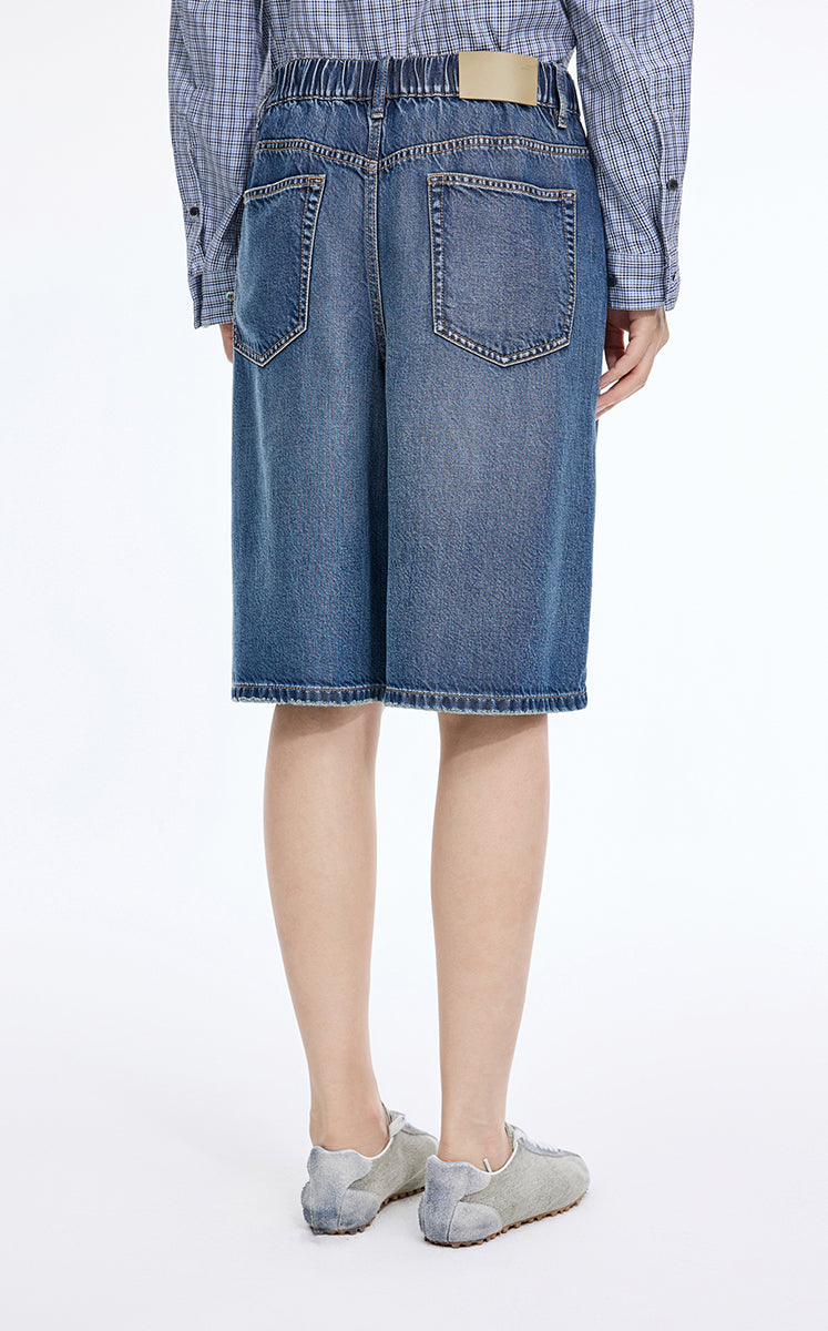 Shorts / JNBY Floral Print Denim Shorts