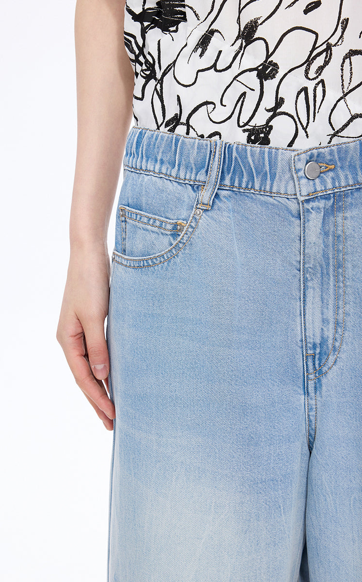 Shorts / JNBY Floral Print Denim Shorts
