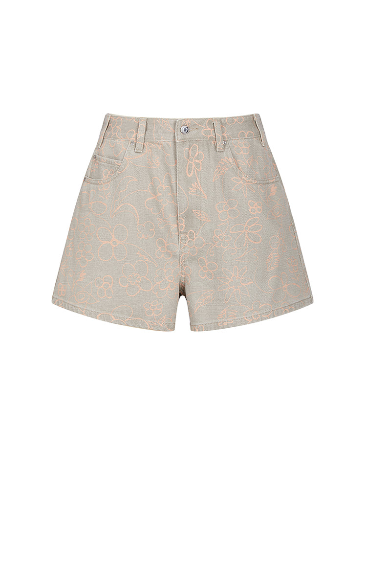 Shorts / JNBY Floral Print Denim Shorts