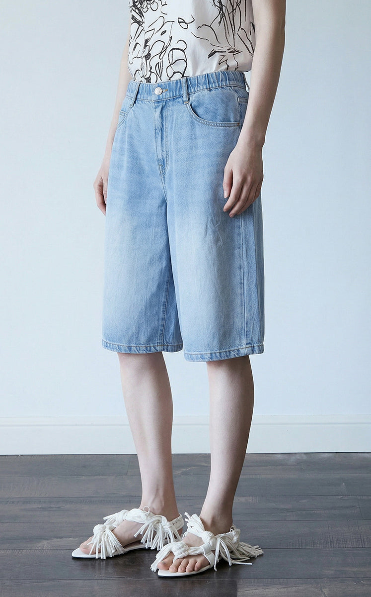 Shorts / JNBY Floral Print Denim Shorts
