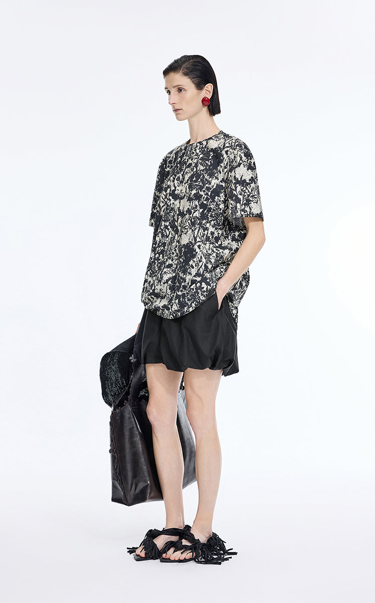 Shorts / JNBY Silk-Cotton Bubble Hem Shorts