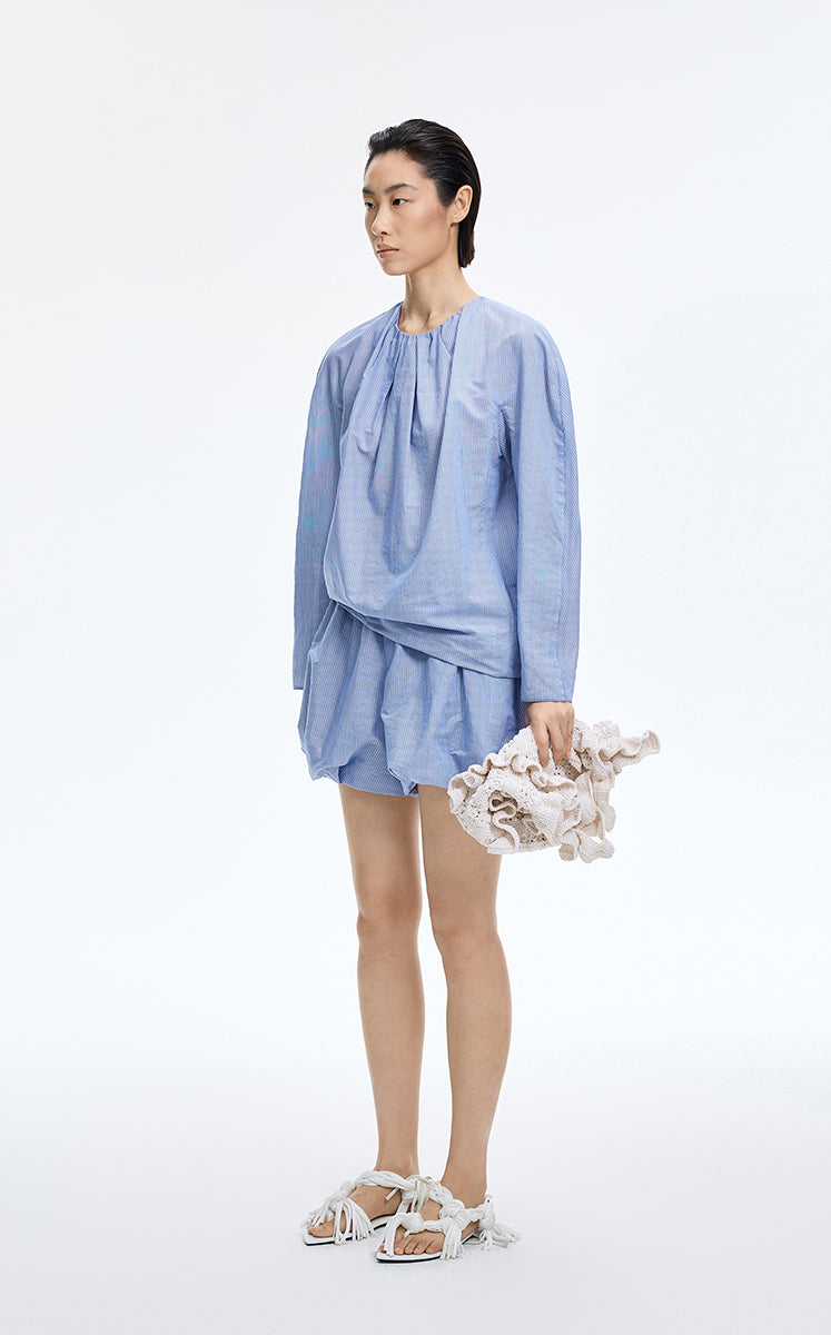 Shorts / JNBY Silk-Cotton Bubble Hem Shorts
