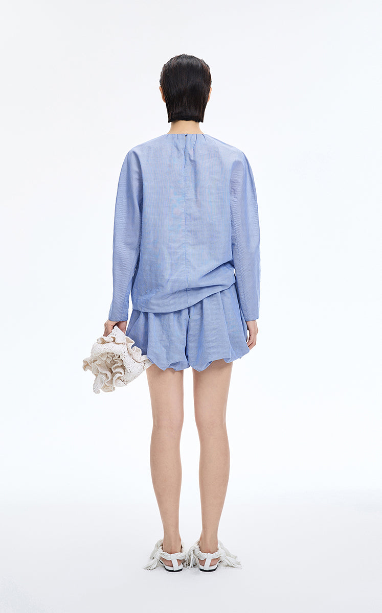Shorts / JNBY Silk-Cotton Bubble Hem Shorts