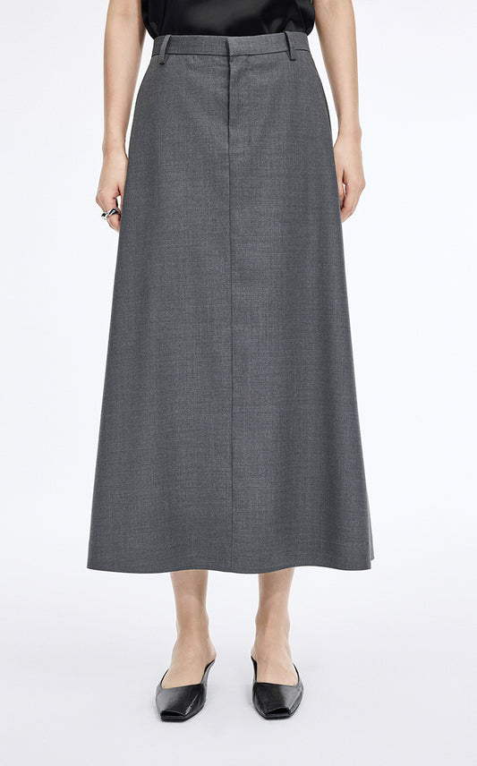 Skirt / JNBY A-Line Long Wool Blend Skirt