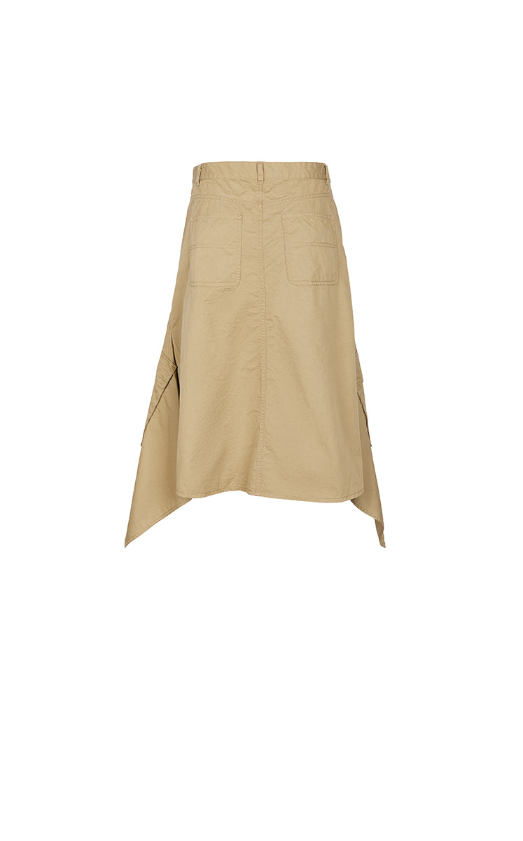 Skirt / JNBY Asymmetric Cotton Mid-Length Skirt