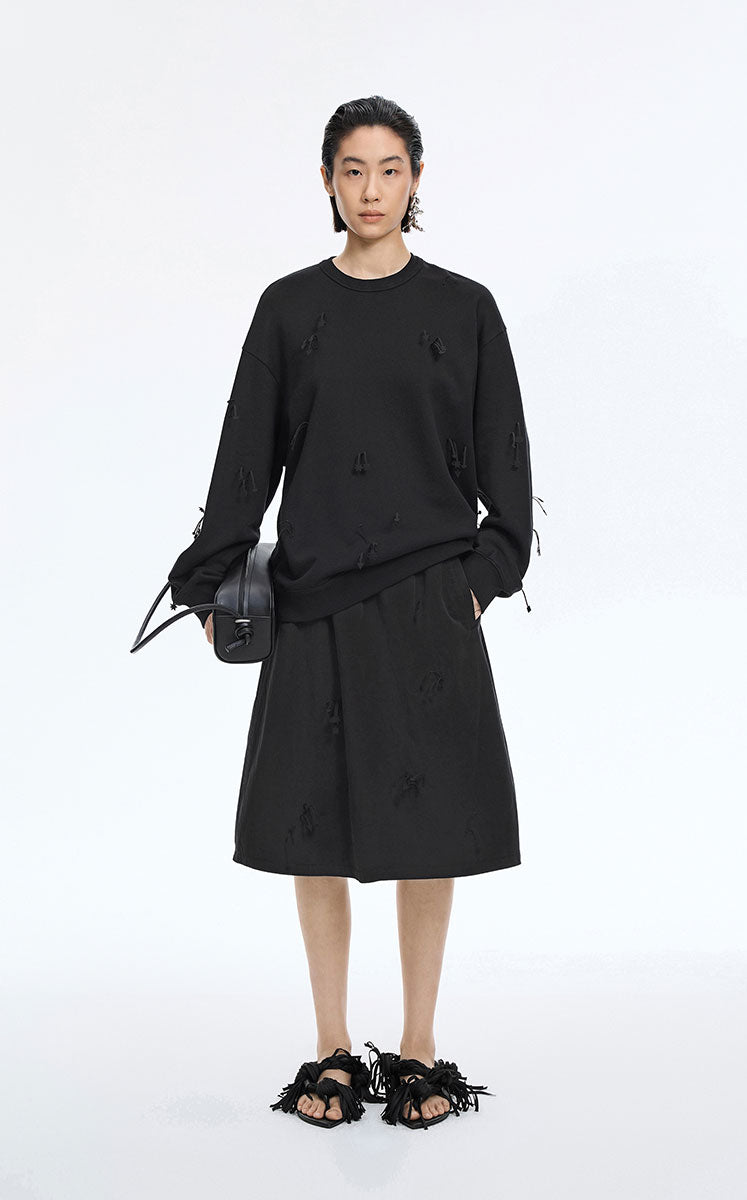 Skirt / JNBY Cotton A-Line Mid-Length Skirt