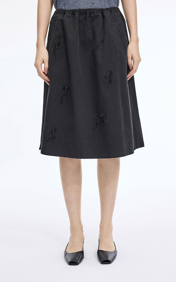 Skirt / JNBY Cotton A-Line Mid-Length Skirt