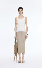 Skirt / JNBY Cotton Blend Mid-Length Waist Skirt