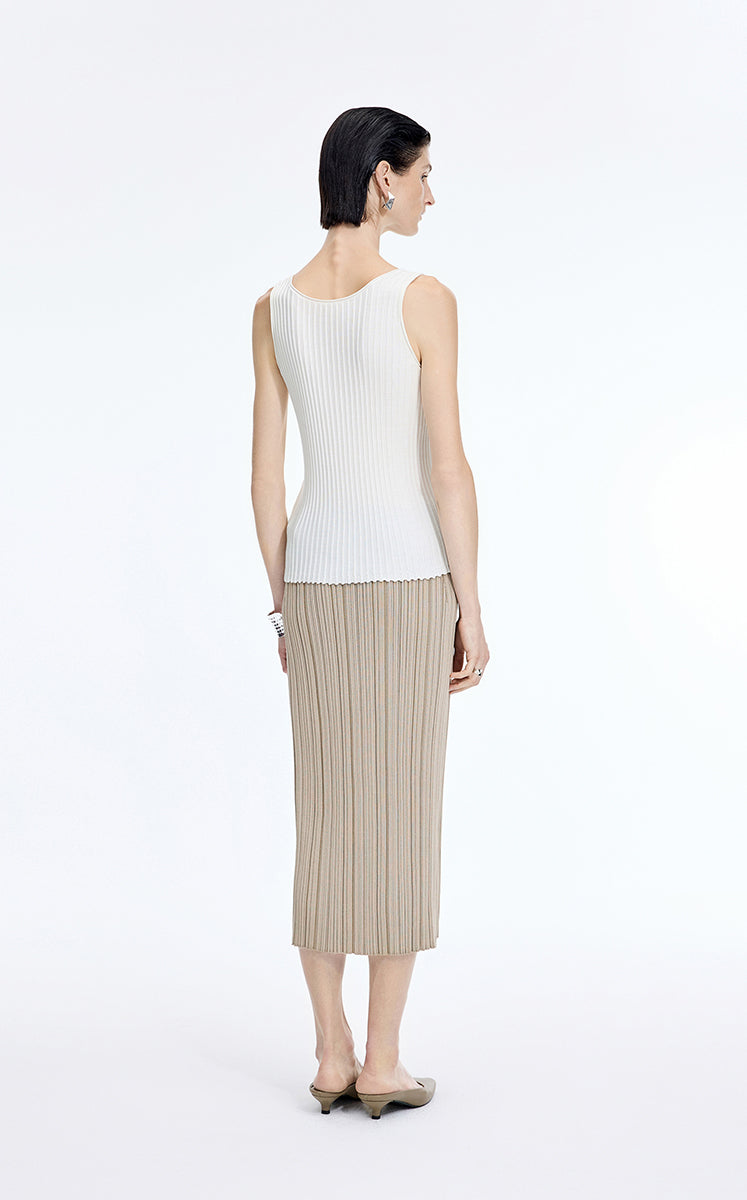 Skirt / JNBY Cotton Blend Mid-Length Waist Skirt