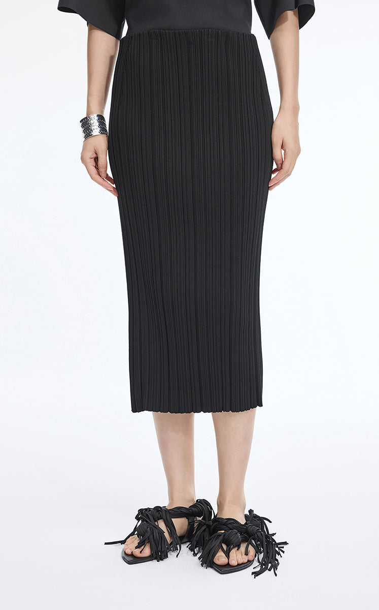 Skirt / JNBY Cotton Blend Mid-Length Waist Skirt