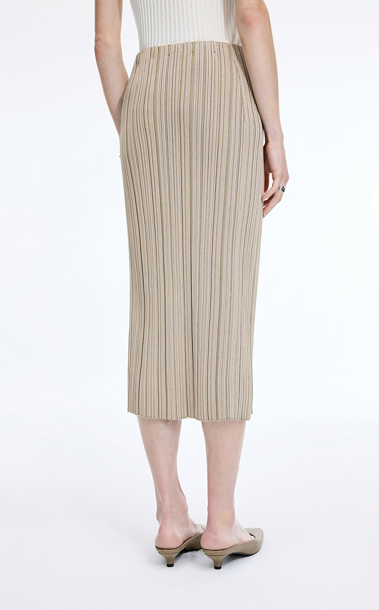 Skirt / JNBY Cotton Blend Mid-Length Waist Skirt