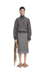 Skirt / JNBY Cotton Knit Fringe Midi Skirt