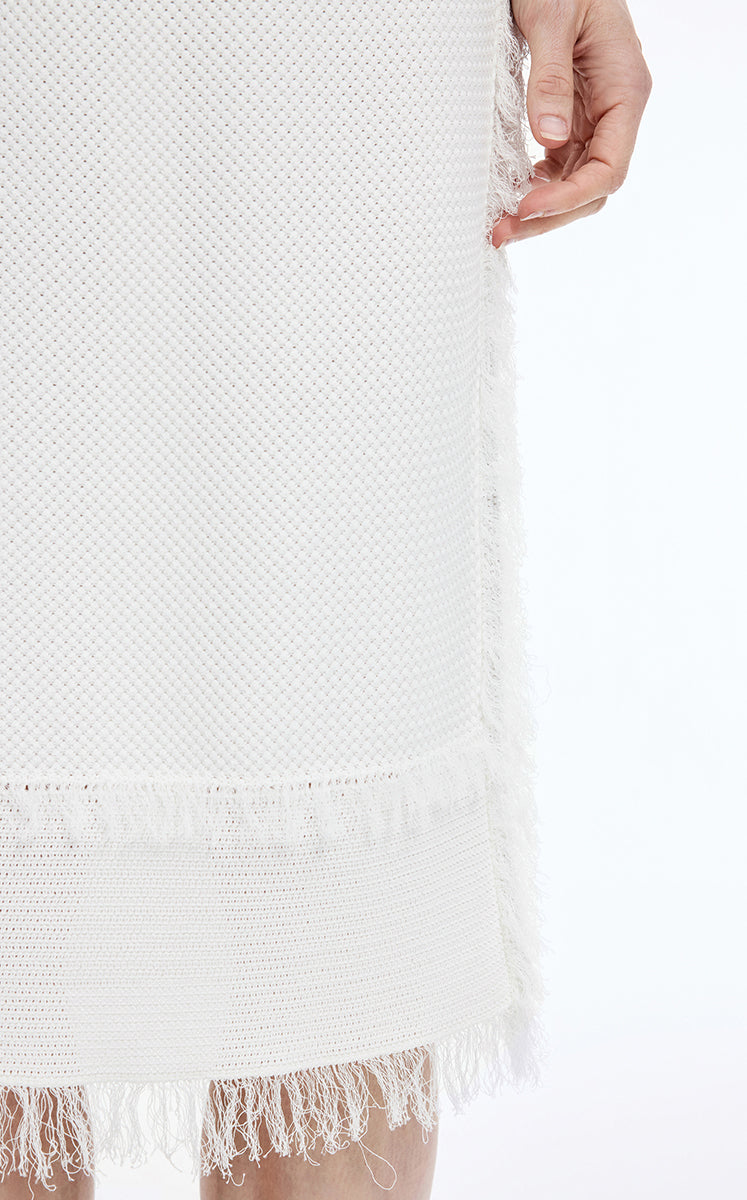Skirt / JNBY Cotton Knit Fringe Midi Skirt