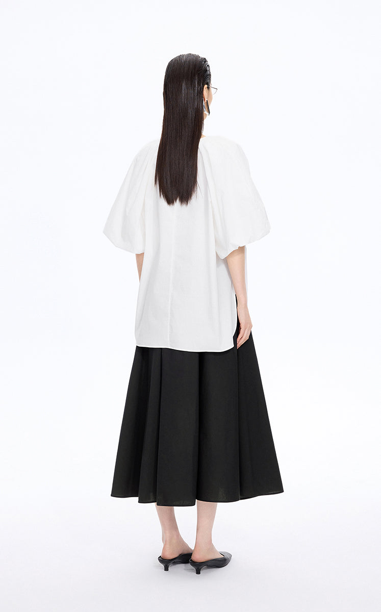 Skirt / JNBY Cotton Silk A-Line Maxi Skirt