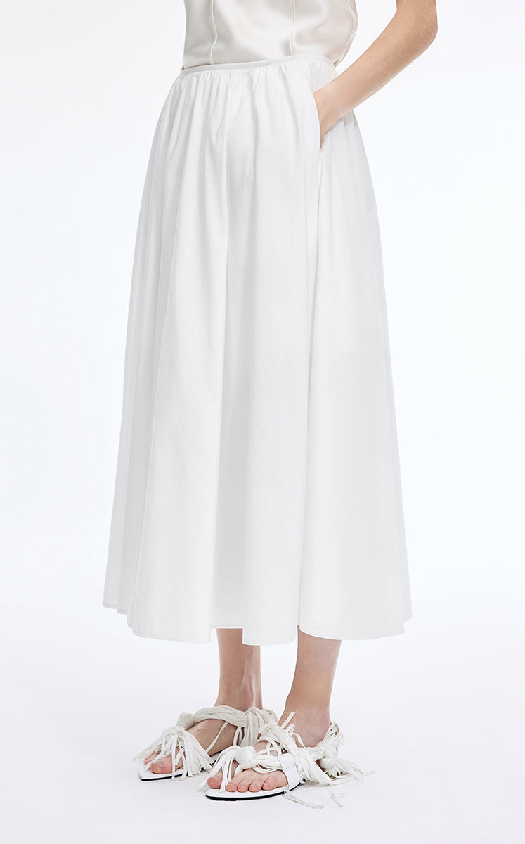 Skirt / JNBY Cotton Silk A-Line Maxi Skirt
