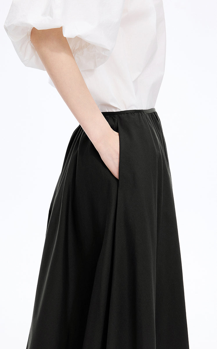 Skirt / JNBY Cotton Silk A-Line Maxi Skirt