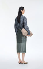 Skirt / JNBY Deconstructed Printed Silk O-Line Skirt