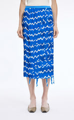Skirt / JNBY Deformed Stripe Pleated Midi Skirt