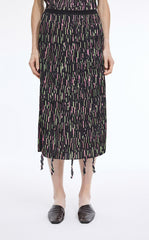 Skirt / JNBY Deformed Stripe Pleated Midi Skirt