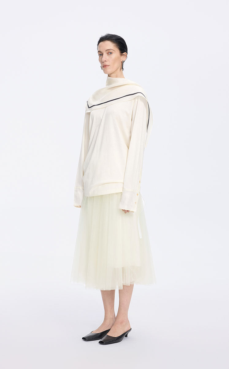 Skirt / JNBY Elegant Layered Midi Skirt