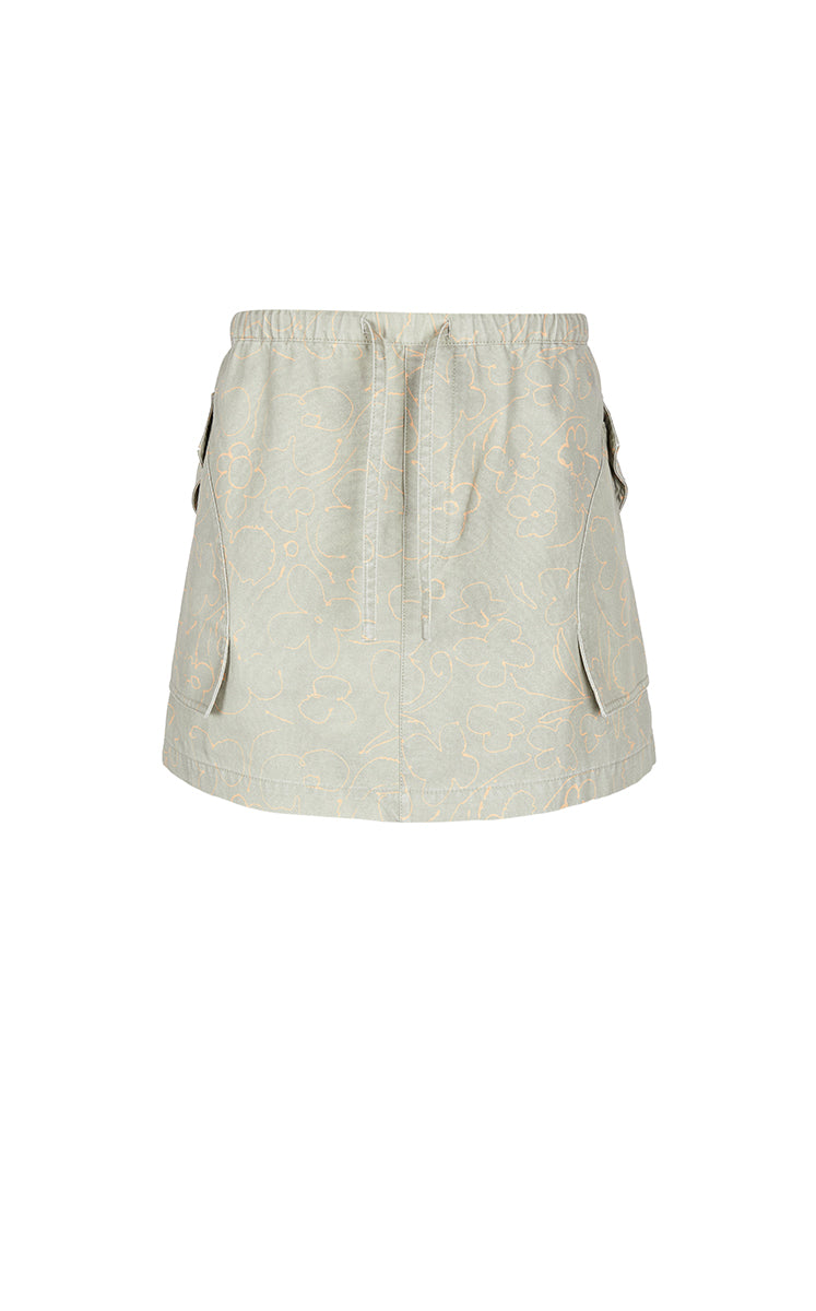 Skirt / JNBY Floral Print Cotton A-Line Mini Skirt