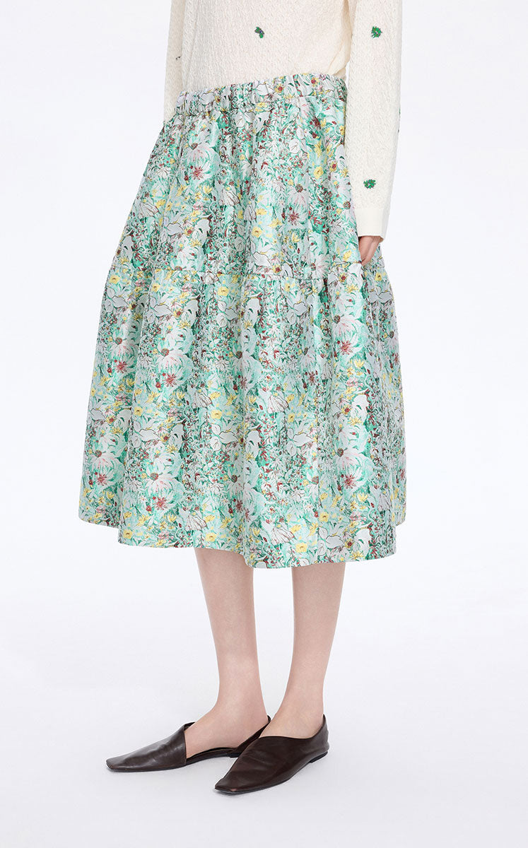 Skirt / JNBY Jacquard Balloon Midi Skirt