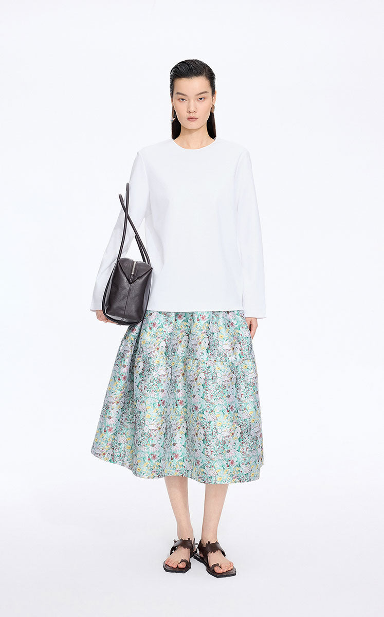 Skirt / JNBY Jacquard Balloon Midi Skirt