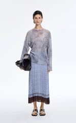 Skirt / JNBY Pleated A-Line Long Skirt with Wave Hem