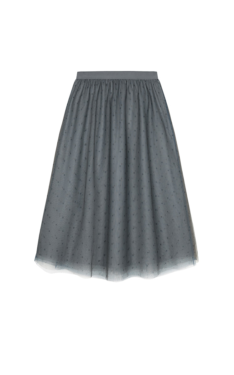 Skirt / JNBY Polka Dot Mesh A-Line Midi Skirt