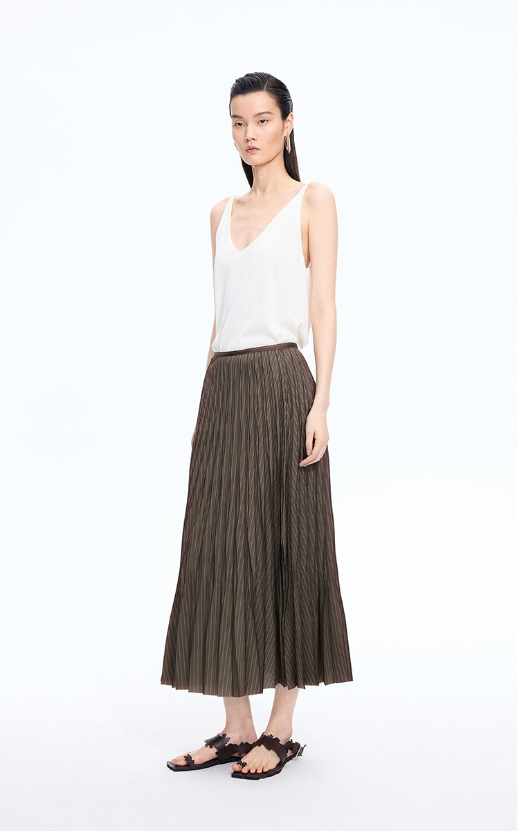 Skirt / JNBY Sculpted Diamond Pleated Maxi Skirt