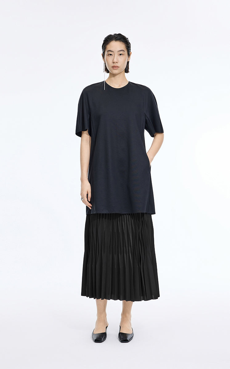Skirt / JNBY Sculpted Pleated Maxi Skirt