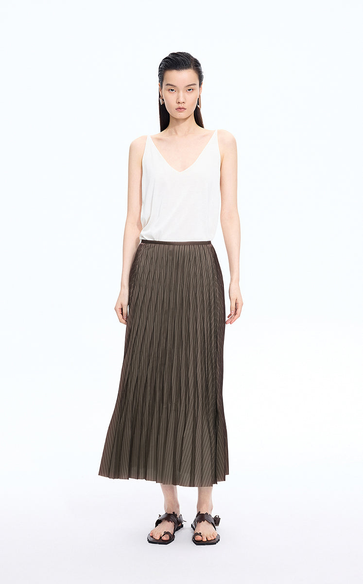 Skirt / JNBY Sculpted Diamond Pleated Maxi Skirt