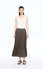Skirt / JNBY Sculpted Diamond Pleated Maxi Skirt