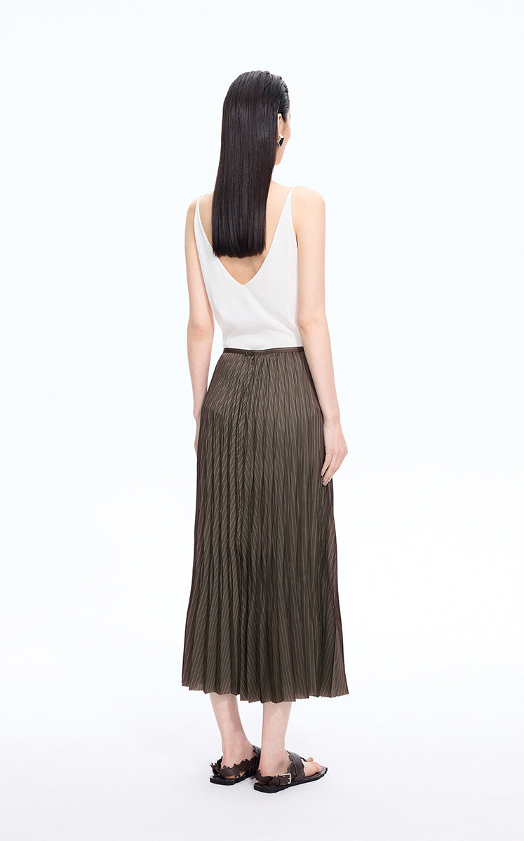 Skirt / JNBY Sculpted Diamond Pleated Maxi Skirt