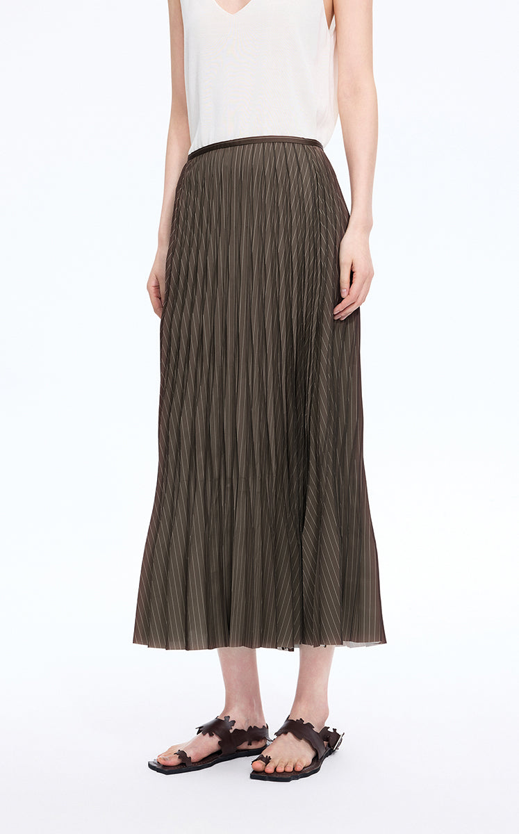 Skirt / JNBY Sculpted Diamond Pleated Maxi Skirt