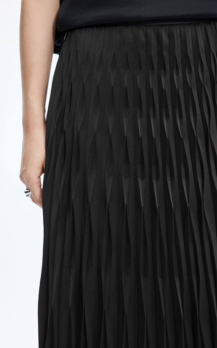 Skirt / JNBY Sculpted Pleated Maxi Skirt